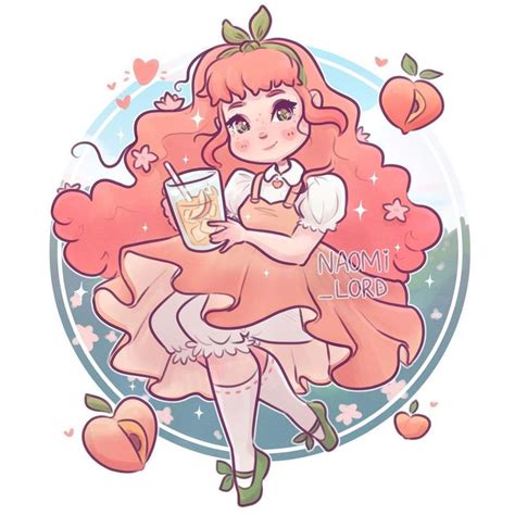 Naomi Lord Art On Instagram 🍑 Peachy Girl 🍑 I Joined A Fruit Themed