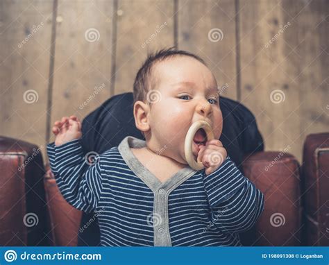 Baby Chewing On Teething Ring Stock Photo Image Of Child Teething