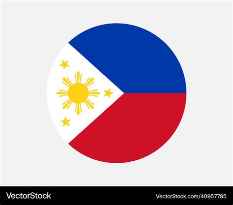 Philippines Filipino Round Circle Country Flag Vector Image