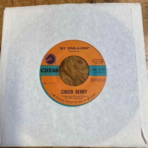 Chuck Berry Signed Vinyl 45rpm Johnny B Goode My Ding