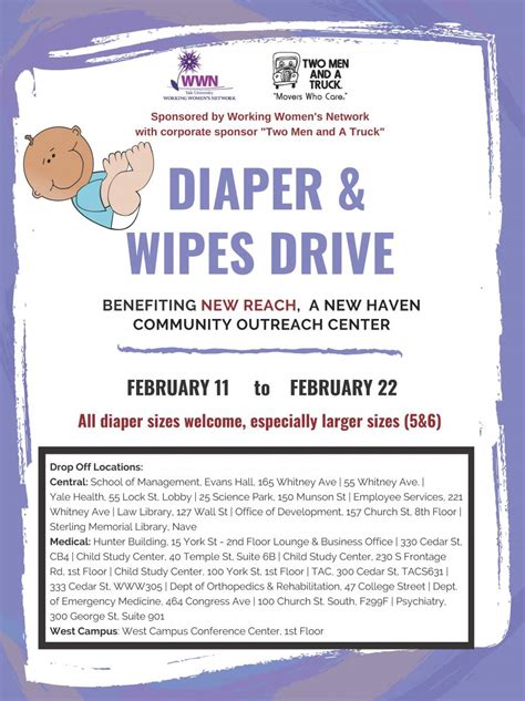 4th Annual Yale Diaper And Wipes Drive Working Womens Network