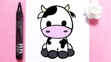How To Draw Cute Cow🐄easily Step By Step Lessons Youtube