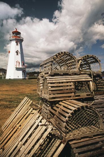 East Point Lighthouse And Lobster Traps Prince Edward Island Canada
