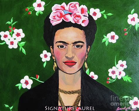 In frida's eyes, blossoms have an indication of sexuality and emotions. Frida in the Flowers Painting by Signature Laurel