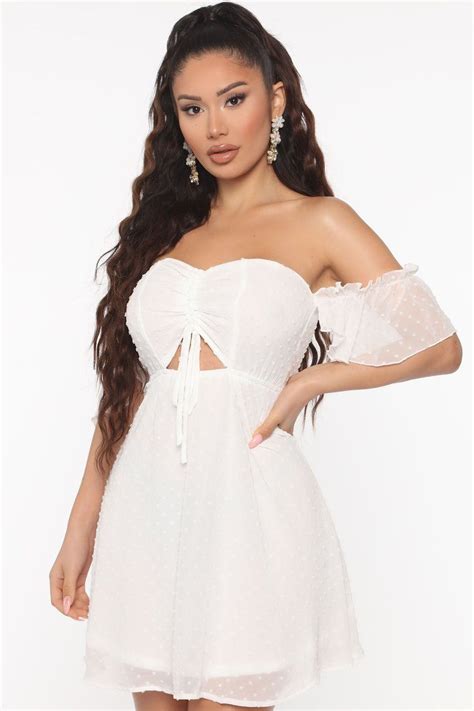Beauty Marks Polka Dot Mini Dress White In 2020 Fashion Nova Dress