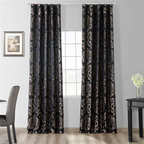 Damask Black Curtains Curtains And Drapes
