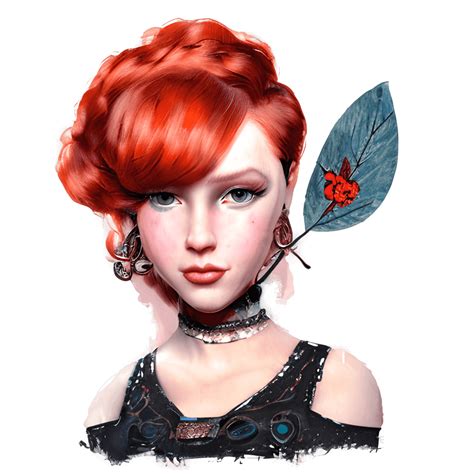 Beautiful Red Haired Burlesque Dancer With Fan · Creative Fabrica