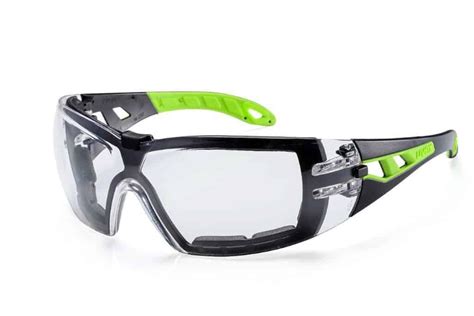 uvex pheos safety glasses with foam guard clear hc af lens black green