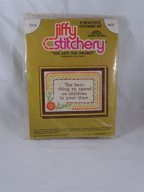 Vintage Jiffy Stitchery Embroidery Kit Time With Our Children Etsy