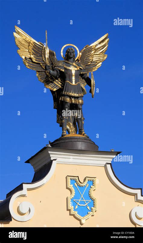Ukraine Kiev Kyiv Archangel Michael Statue Independence Square