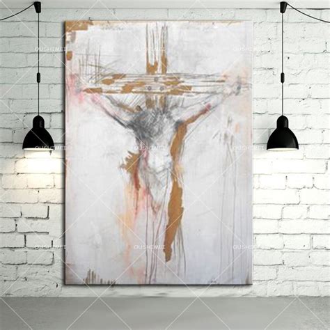 Gold Supplier Hand Painted High Quality Abstract Jesus Canvas Oil