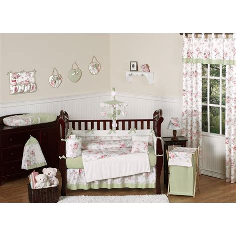This set is made of 100% cotton and will fit all cribs and toddler beds. Sweet Jojo Designs Riley's Roses 9 Piece Crib Bedding Set ...