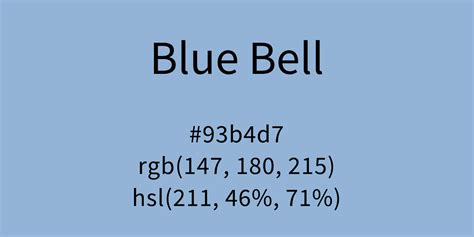 Blue Bell Color Code Is 93b4d7