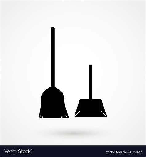 Broom And Dustpan Icon Royalty Free Vector Image