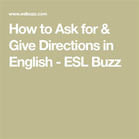 Useful Expressions For Asking And Giving Directions In English