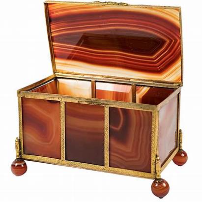 Box Agate Antique Casket Jewelry Victorian French