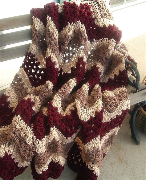 Hand Crocheted Decorative Afghan Lacy Ripple In By Mycraftycorner