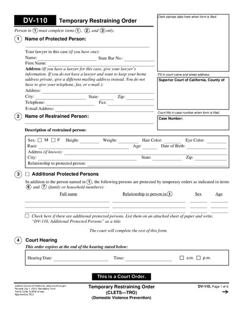 Printable Fake Restraining Order Form Printable Forms Free Online