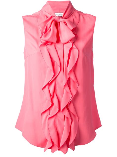 Lyst Viktor And Rolf Ruffled Sleeveless Blouse In Pink