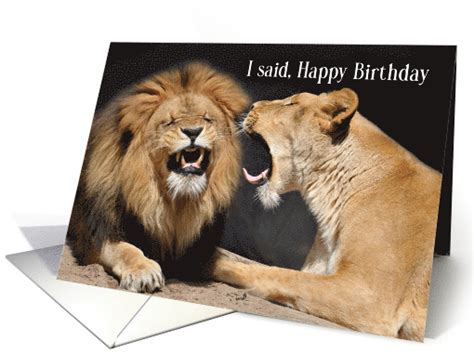 Funny Birthday Lion And Lioness Couple Card 629274