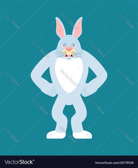 Rabbit Angry Hare Evil Emotions Animal Aggressive Vector Image