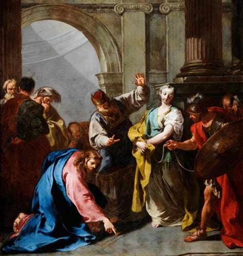 Christ And The Adultress Sheffield C1732 Giambattista Pittoni