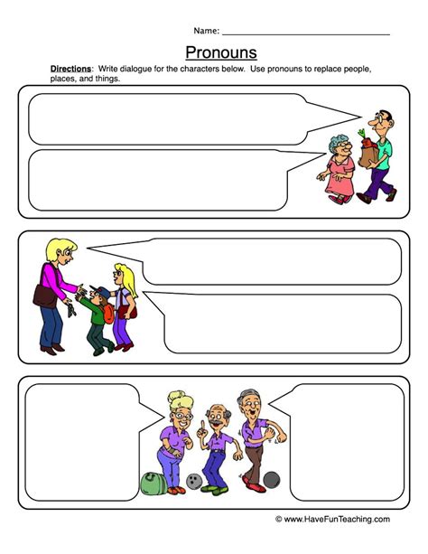 Pronouns Dialogue Worksheet Have Fun Teaching