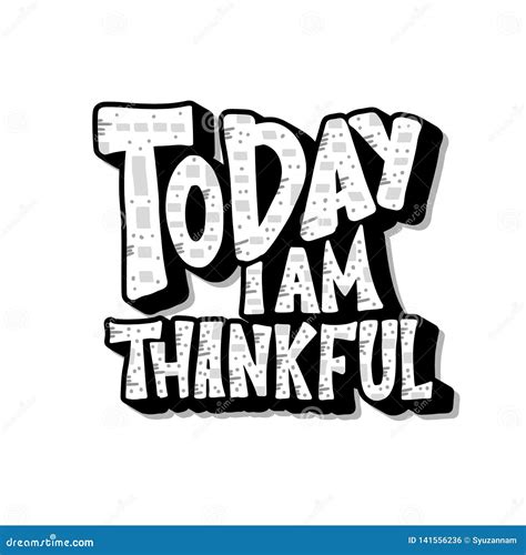 Today I Am Thankful Quote Vector Illustration Stock Vector