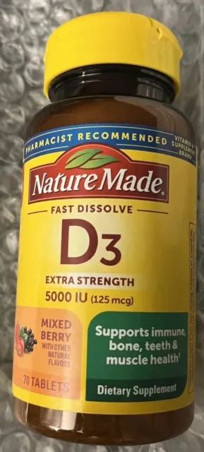 Nature Made Extra Strength Vitamin D3 5000 Iu 125 Mcg 70 Chewable