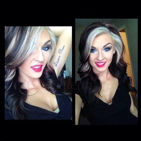 Now take a long strip of aluminum foil and place it underneath the section of hair you want to streak. Grey colour on dark hair...not just the chunk, too cruella ...