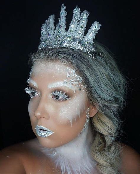Ice Queen Halloween Costume Makeup Ice Princess Frozen Snow Queen