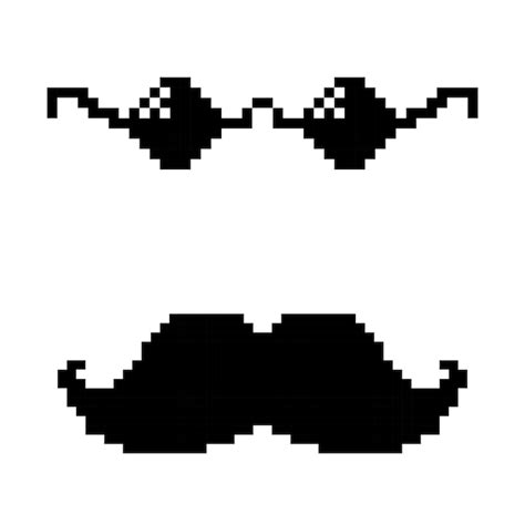 Premium Vector Illustration Of Glasses With A Mustache In Pixels Vector Illustration