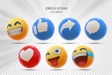 Premium Psd Social Media Reaction 3d Emoticon