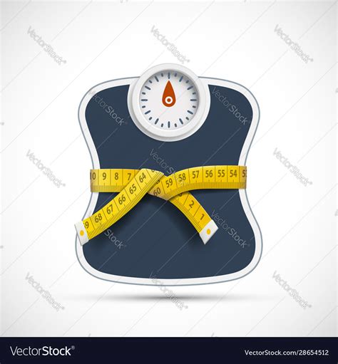 Weighing Scales With Measuring Tape Weight Loss Vector Image