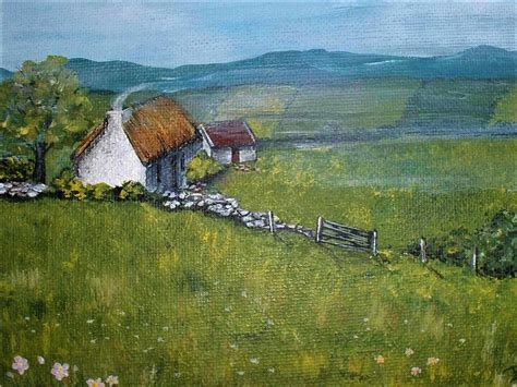 Irish Artprint Irish Cottage Landscapeirish Painting Ireland Art