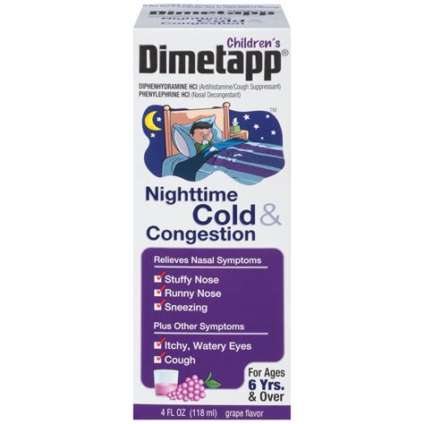 Childrens Dimetapp Nighttime Cold And Congestion Antihistaminecough