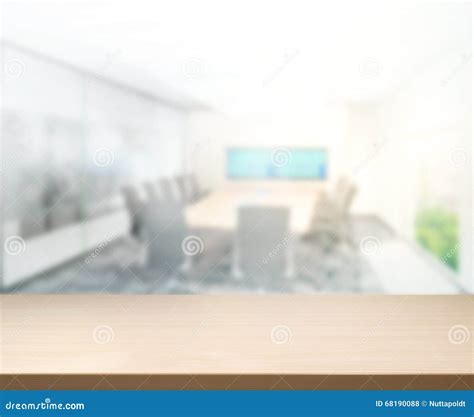 Table Top And Blur Office Of Background Stock Photo