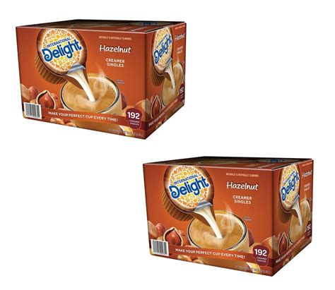 International Delight Hazelnut Coffee Creamer Singles 192 Ct Pack Of 2