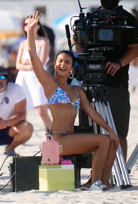 Camila Mendes Wears A Blue Bikini While Filming Strangers Set In Miami 05 Gotceleb