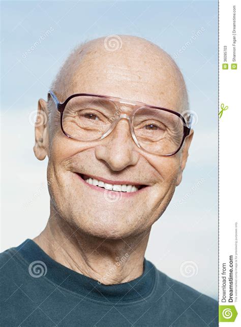 Smiling Senior Man Stock Image Image Of Bald Casual 36095703