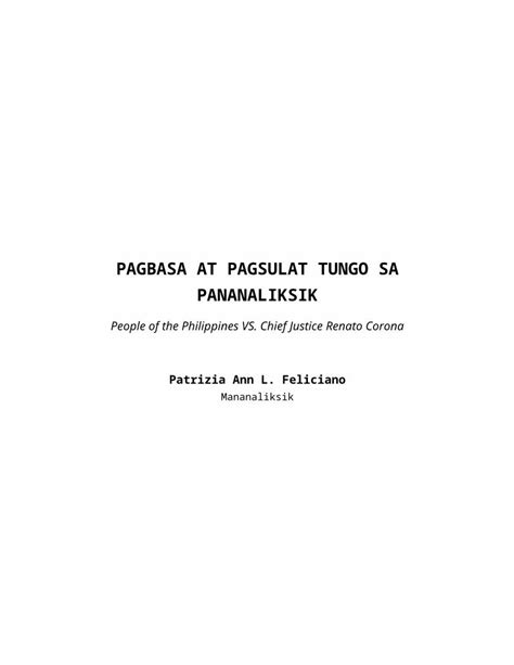 Doc Pagbasa At Pagsulat Tungo Sa Pananaliksik Research Paper