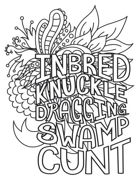 55 Free Printable Coloring Pages For Adults Swear Words