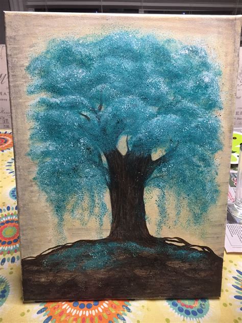 Blue Tree Canvas Painting Painting Tree Painting Canvas Tree Canvas
