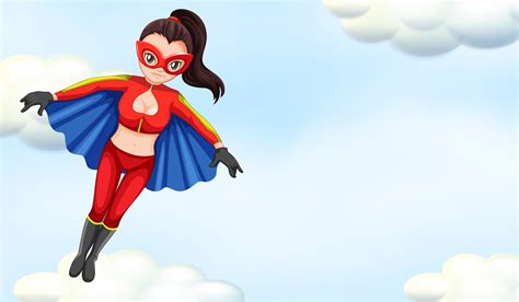 Female Superhero Flying In Sky 417855 Vector Art At Vecteezy