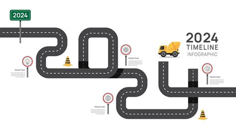 Business Road Map Timeline Infographic Template Modern Milestone