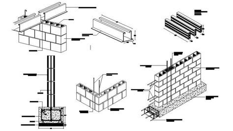 Brick Masonry Wall Construction Details Autocad File Cadbull