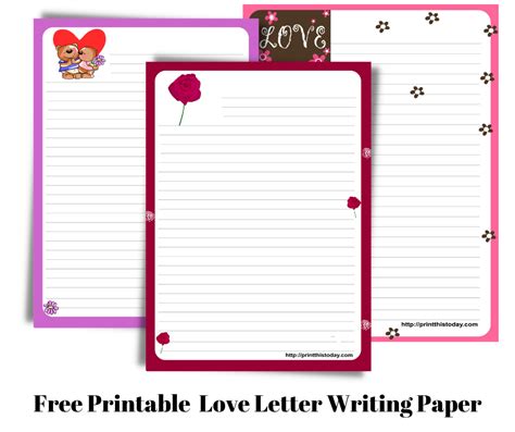 Free Printable Love Letter Writing Paper