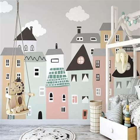 Building Mural Wallpaper For Kids Room 5 Materials Available Kids