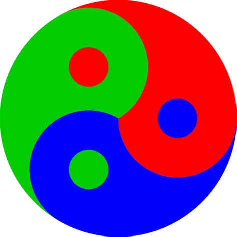 Yin Yang Colored Symbol Free Svg