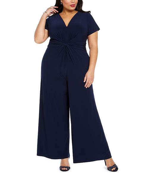 Vince Camuto Plus Size V Neck Jumpsuit And Reviews Dresses Plus Sizes Macys